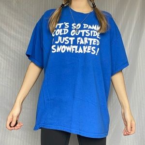 Fart Graphic Blue Gildan XXL T-Shirt